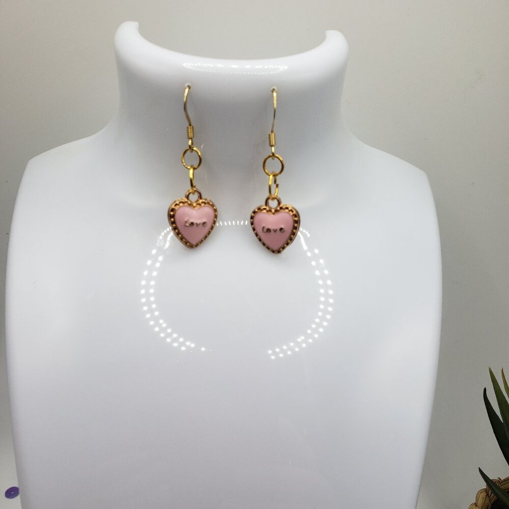 Hand Made Earrings Metal Heart